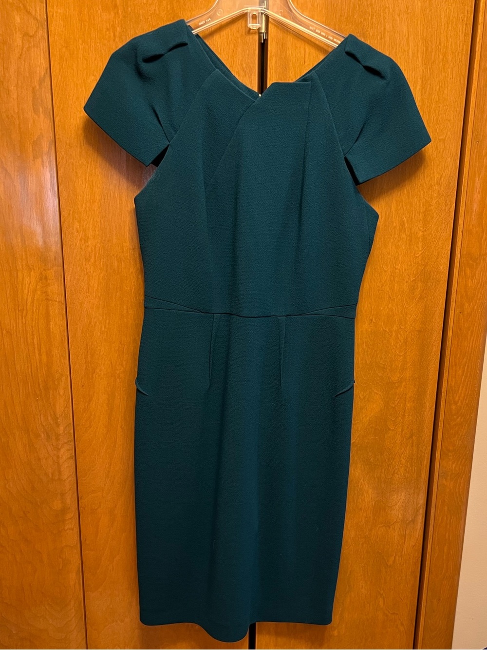 RM by Roland Mouret Teal Wool Silk Scirocco Dress France Reese Witherspoon